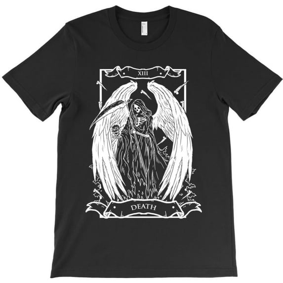 Tarot Card The Eternal Rest XIII Angel Skeleton Head Funny Style Holiday Graphic T-Shirt - Trending G11695, Up to 5XL