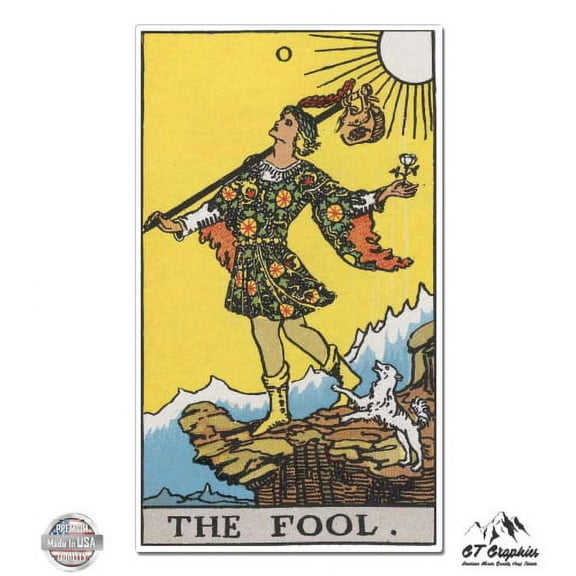 Tarot Card The Fool - 5" Vinyl Sticker - For Car Laptop I-Pad - Waterproof Decal