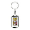 thumbnail image 1 of Tarot Card The Lovers Keychain Dog Tag Stainless Steel or 18k Gold, 1 of 16