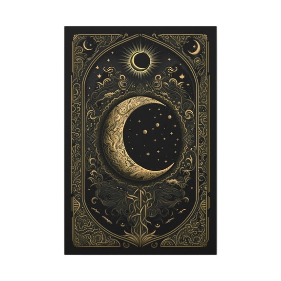 Tarot Card The Moon Stretched Canvas, Poster Only