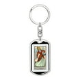 thumbnail image 1 of Tarot Card The Temperance Keychain Dog Tag Stainless Steel or 18k Gold, 1 of 16