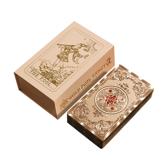 Tarot Cards for Beginners Waterproof Tarot Cards with Guide Book Gold Foil with Meanings on Them 78 Classic Origina Waterproof Taro Deck Fortune Telling Game