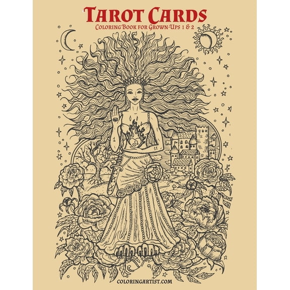 Tarot Cards Tarot Cards Coloring Book for Grown-Ups 1 & 2, Book 12, (Paperback)