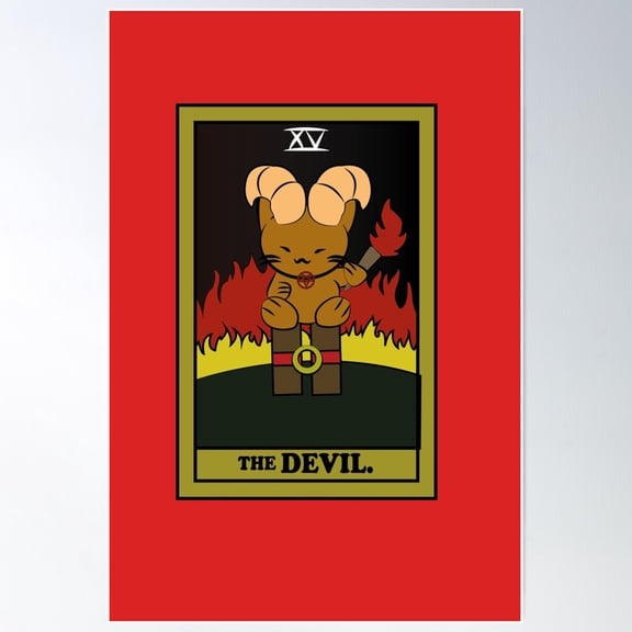 Tarot Cards The Devil. Cat Poster Wall Art Modern Wall Decor For Living Room Bedroom Art