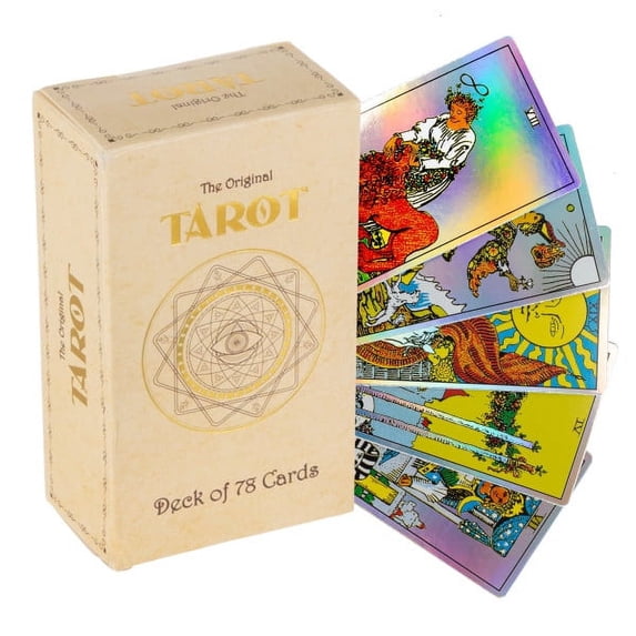 Tarot Cards with Guide Book – 78-Card Oracle Deck with Holographic Finish – Set Suitable for Beginners or Enthusiasts by Trademark Games