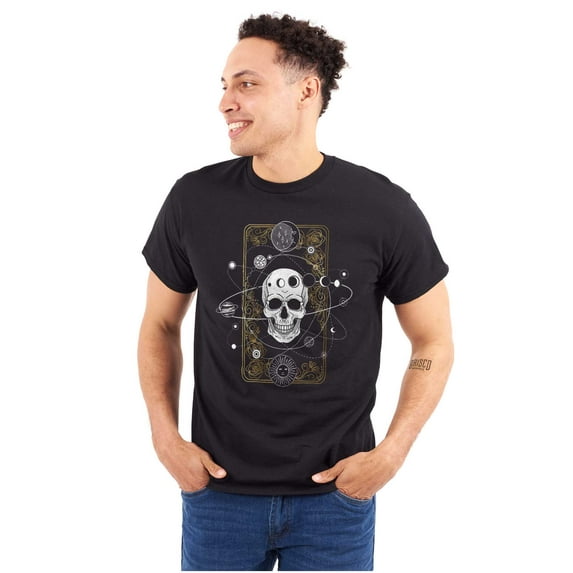 Tarot Celestial Skull Solar System Plus Size Crewneck Graphic Tee Shirt Brisco Brands 4X
