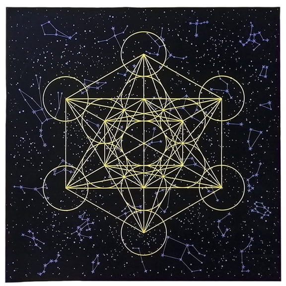 Tarot Cloth Metatrone's Crystal Grid Tablecloth Tarot Divination Cards Table Cloth Tapestry Supply