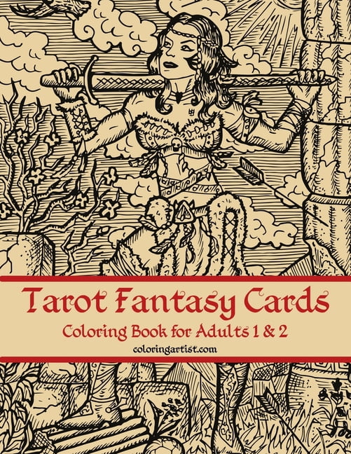 Tarot Fantasy Cards Tarot Fantasy Cards Coloring Book for Adults 1 & 2, Book 12, (Paperback)
