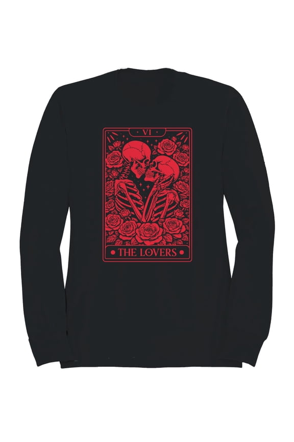 Tarot Lovers Skeleton Art Women's Sweatshirt