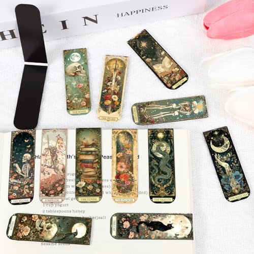 Tarot Magnetic Bookmark Gifts - 30 Pcs Dark Romance Bookmark for Women Fantasy Skull Book Mark Witch Skeleton Magnets Page Clip for Bookish Book Lovers Students Teacher Reading Party Favor