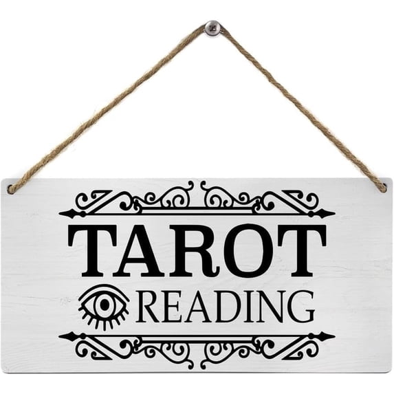 Tarot Reading Wooden Hanging Tag, Retro Divination Sign for Living Room ...