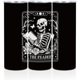 thumbnail image 1 of Tarot Skull Readers Coffee Cups with Lids, 20 Oz Skinny Straight Tumbler, Book Lovers Gifts, Gothic Skeleton Stainless Steel Tumblers Tea Cup Thermal Cups Water Glasses, Halloween Stuff, 1 of 6