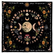 Tarot Tablecloth Altars Cloth Moonphases Flower Astrologys Tablecloth Divinations Card Mat Tapestry Wall Decoration