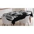 thumbnail image 1 of Tarot Tablecloth, Tarot Card for The Emperor Woodcut Style Illustration Monochromatic Artwork, Rectangular Table Cover for Dining Room Kitchen, 60 X 84 Inches, Black and White, by Ambesonne, 1 of 3