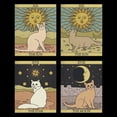 thumbnail image 1 of Tarot Tapestry Polyester Bohemian Astrology Wall Tapestry for Bedroom Living Room Decoration Rectangle Cat Shape 500x400mm 4pcs/set, 1 of 8