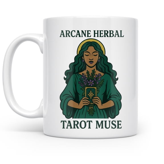 Tarot and Herb 11 oz Coffee Mug - For Tea Rituals White Ceramic Gift
