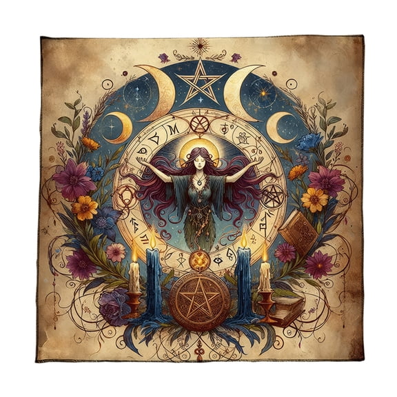 Tarots Tablecloth Divination Table Cover Altars Cloth Board Game Mat Square Shape Witchcrafts Altars Table Cloth, 3 Size