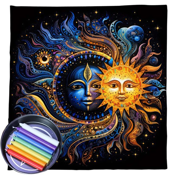 Tarots Tablecloth & Sun Astrologys Altars Cloth Divinations Cards Table Cloth Tapestry Decors Witchcrafts Supply