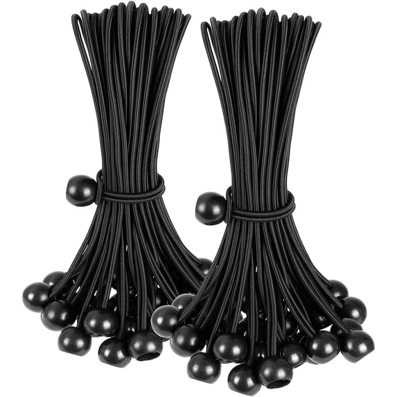 Tarp Bungee Ball Cords 12 inch,Tarp Bungee with Ball Heavy Duty Tarp Tie Down Ball for Outdoor Canopy,Tents, Cargo, Shelter, Gazebo with UV-Resistant (60 PCS)