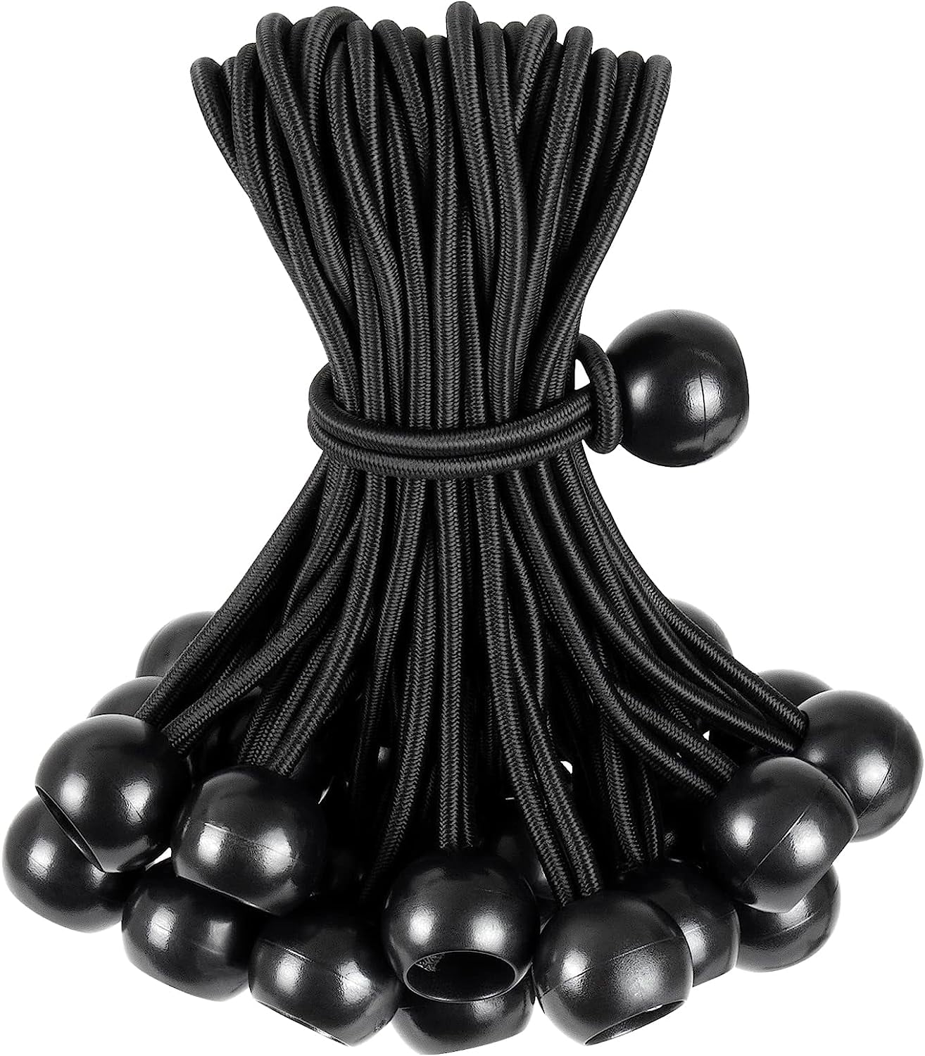 30-Pack Tarp Bungee Straps With Balls – 12 Inch Heavy Duty Bungee Cords For Canopy, Camping, Tent, Projector Screen