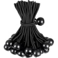 thumbnail image 1 of Tarp Bungee Balls Ties 8 Inch,50 PCS Bungee Ball Cords Ties Heavy Duty High Elastic Bungee Cord Canopy Tie Down for Tarp,Camping Tent,Shelter,Shades Cloth,Cargo,Projector,etc.(Black), 1 of 5