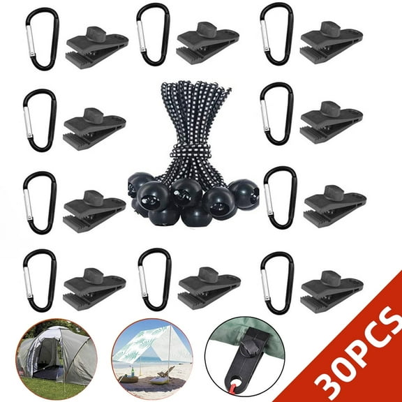 Tarp Clips Bungee Cords Heavy Duty Lock Grip with Ball Tent Clamp Clips for Outdoor Camping