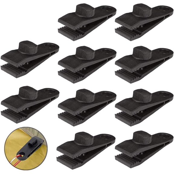 Tarp Clips, Heavy Duty Lock Grip, Clamps Withstand 60mph Strong Wind Fit for Awnings, Outdoor Camping, Caravan Canopies, Car Covers, Swimming Pool Covers (10 pcs)