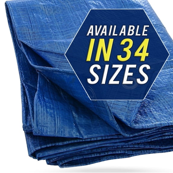 Tarp Cover 10X18 Blue, Waterproof, Great for Tarpaulin Canopy Tent, Boat, RV or Pool Cover!!!