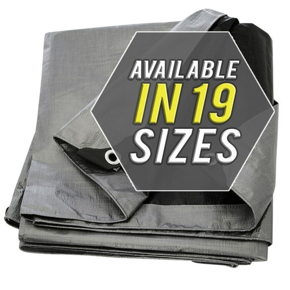 Tarp Cover 12X16 Silver/Black Heavy Duty 8 Mil Thick Material, Waterproof, Great for Tarpaulin Canopy Tent, Boat, RV or Pool Cover!!!