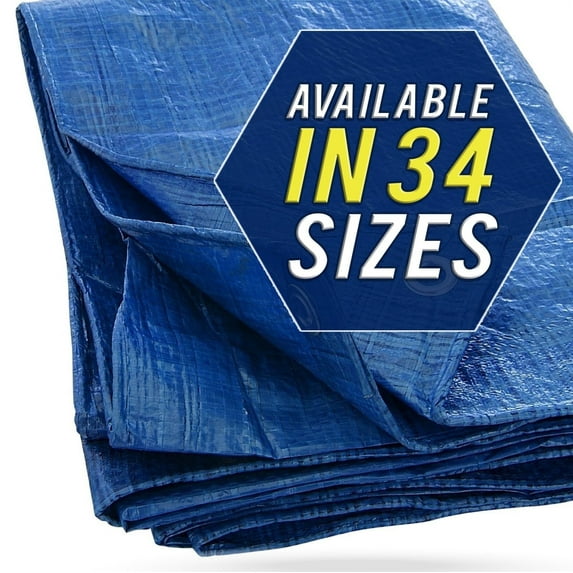 Tarp Cover 8X12 Blue, Waterproof, Great for Tarpaulin Canopy Tent, Boat, RV or Pool Cover!!!