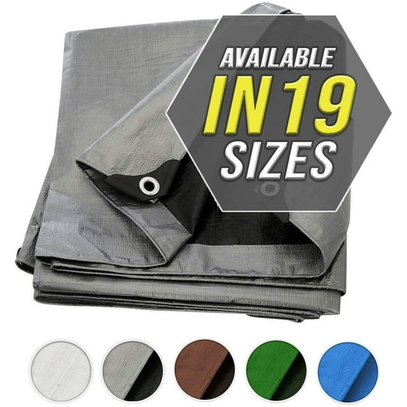 Tarp Cover Silver/Black 12x25 Extremely Heavy Duty 20 Mil Thick Material, Waterproof, Great for Tarpaulin Canopy Tent, Boat, RV Or Pool Cover!!!