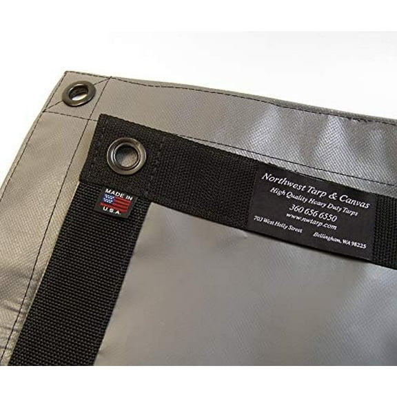 Tarp, Heavy Duty, Charcoal Gray, Waterproof, 18 Oz. Vinyl w/ Reinforced Edges (3' X 10' Feet)$$Tools & Hardware Other