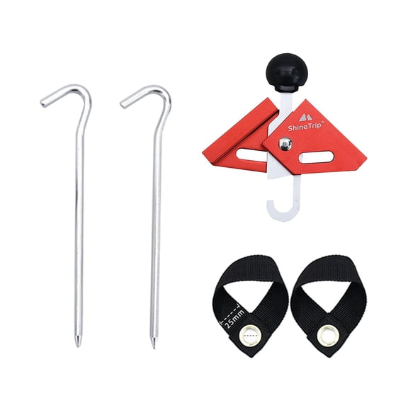 Tarp Pole Tip Caps 90 Degree Adjusting Pole Connector Holder Shelter Tarpaulin Ripping Joint 6mm Rod Ball Strap Hook Accessories Red