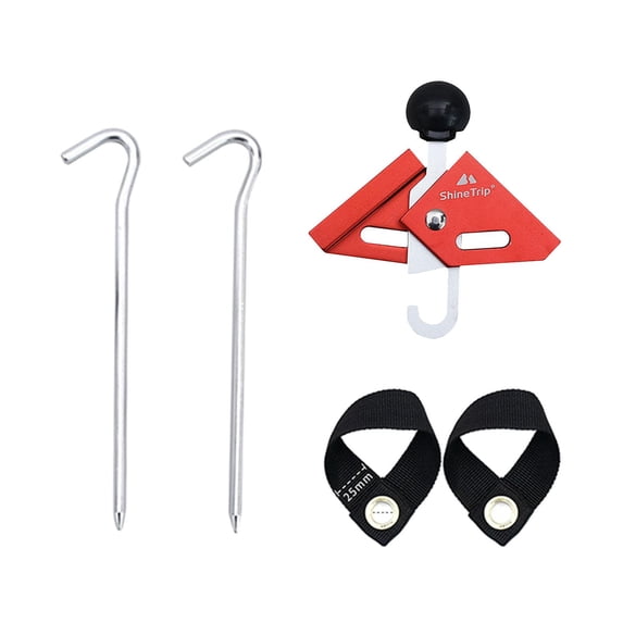 Tarp Pole Tip Caps 90 Degree Adjusting Pole Connector Holder Shelter Tarpaulin Ripping Joint 6mm Rod Ball Strap Hook Accessories Red