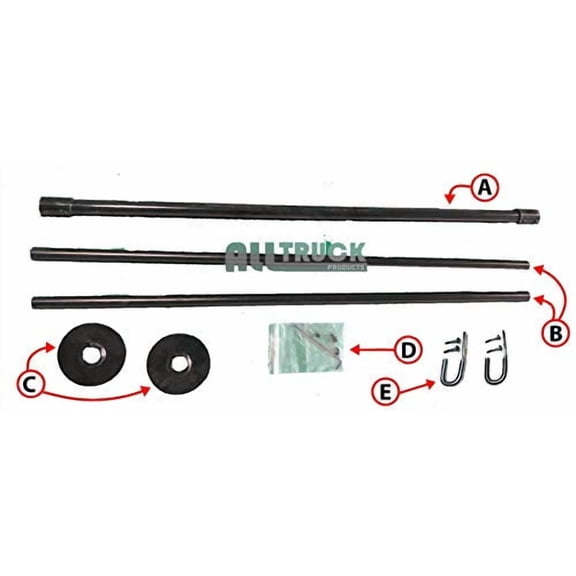 Tarp Retention Bow Cross Pull Bar with Lock Down J-Hooks ATP1010