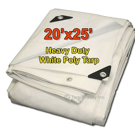 product image of Tarp Supply, Inc. - 20' x 25' Heavy Duty White Poly Tarp Cover