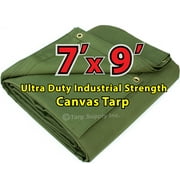 Tarp Supply, Inc. - 7' x 9' Military Grade, Duramost Exact Size Green Polyester Canvas Tarp