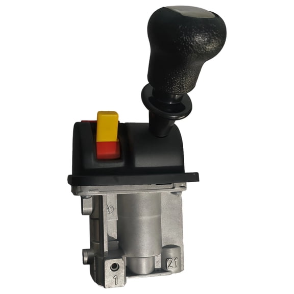 Tarp Switch for Dump Truck, 4-Position Lift Valve with Slow Drop Function, Hand Control Brake Valve, Black Plastic Joystick, Red/Yellow Buttons, Compatible with Hydraulic System