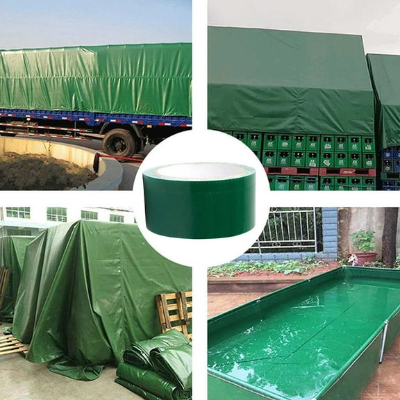 Tarpaulin Repair Tape for Tents Trucks Rain Cloth - PVC Oilcloth Leak Repair Tape Fiberglass Cloth Canvas Tape - Heavy Duty Waterproof Adhesive Fabric Tape for Outdoor Camping Awning Pool Cover