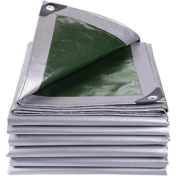Tarpaulin Waterproof UV Resistant 3.3x46 ft, Extra Thick Polyethylene Tarps, Tear and Rip Proof Plastic Tarp, Multipurpose Large Tarp Cover with Grommets and Reinforced Edges
