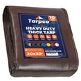 thumbnail image 1 of Tarpco Safety 10 Mil Extra Heavy Duty Tarp Camping Tarpaulin Waterproof Cover, Brown and Black 20 x 30Ft, 1 of 6