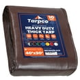 thumbnail image 1 of Tarpco Safety 10 Mil Extra Heavy Duty Tarp Camping Tarpaulin Waterproof Cover, Brown and Black 40 x 50Ft, 1 of 6