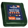 thumbnail image 1 of Tarpco Safety 10 Mil Extra Heavy Duty Tarp Camping Tarpaulin Waterproof Cover, Green and Black 20 x 20Ft, 1 of 6