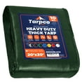 thumbnail image 1 of Tarpco Safety 10 Mil Extra Heavy Duty Tarp Camping Tarpaulin Waterproof Cover, Green and Black 20 x 30Ft, 1 of 6