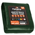 thumbnail image 1 of Tarpco Safety 14 Mil Extra Heavy Duty Tarp Camping Tarpaulin Waterproof Cover, Green and Black 25' x 40'Ft, 1 of 7