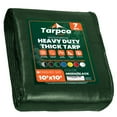 thumbnail image 1 of Tarpco Safety 7 Mil Heavy Duty Tarp Camping Tarpaulin Waterproof Cover, Green and Black 10 x 10Ft, 1 of 6