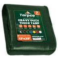 thumbnail image 1 of Tarpco Safety 7 Mil Heavy Duty Tarp Camping Tarpaulin Waterproof Cover, Green and Black 12 x 25Ft, 1 of 6
