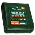 thumbnail image 1 of Tarpco Safety 7 Mil Heavy Duty Tarp Camping Tarpaulin Waterproof Cover, Green and Black 30 x 70Ft, 1 of 6