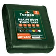 thumbnail image 1 of Tarpco Safety 7 Mil Heavy Duty Tarp Camping Tarpaulin Waterproof Cover, Green and Black 40 x 40Ft, 1 of 6