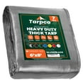 thumbnail image 1 of Tarpco Safety 7 Mil Heavy Duty Tarp Camping Tarpaulin Waterproof Cover, Silver and Black 6 x 8Ft, 1 of 6